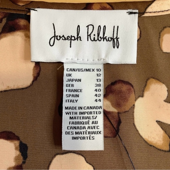 NWT JOSEPH RIBKOFF Satin Animal Print Belted Top Size 10 - Picture 10 of 13